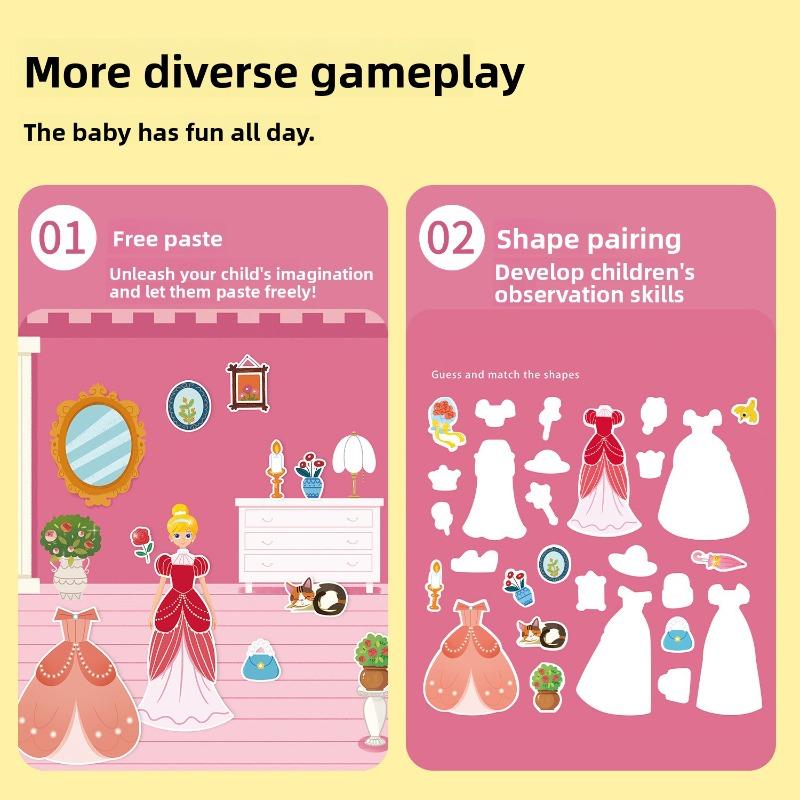 Non-Toxic New Children Reusable Scene Cute Stickers Diy Puzzle Sticker Games Books Cartoon Animal Learning Cognition Toys For Kids Gifts