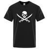 Pirateskull Print Funny Tshirts Man Wo100% Cotton T-Shirt Hip Hop Loose Tee Clothes Casual Fashion Casual Tops Streetwear