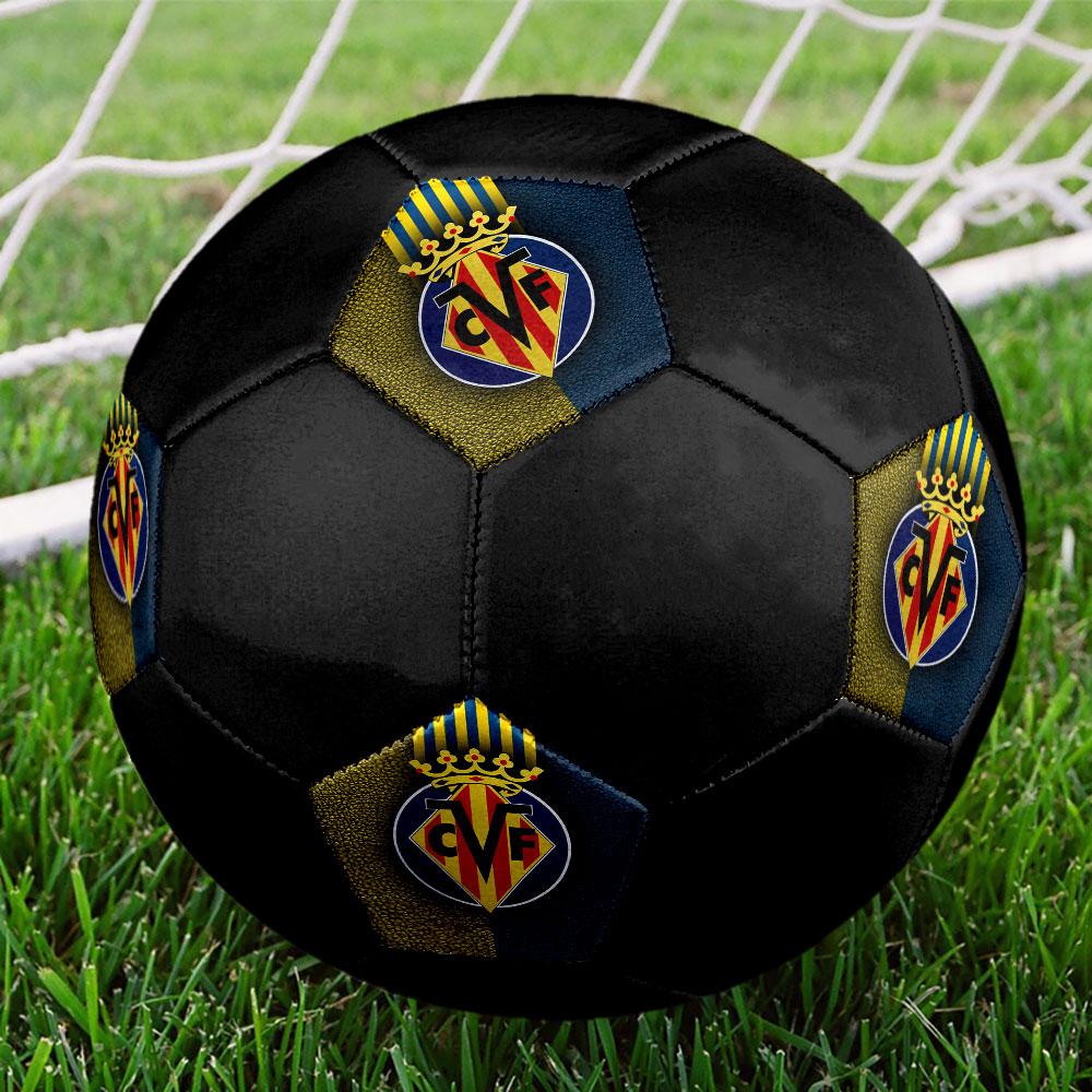 Villarreal CF Size 5 Soccer Ball, Machine-Stitched PVC, Durable & High Bounce, All Ages Fit, Fan Merchandise, Matches & Outdoor Use.