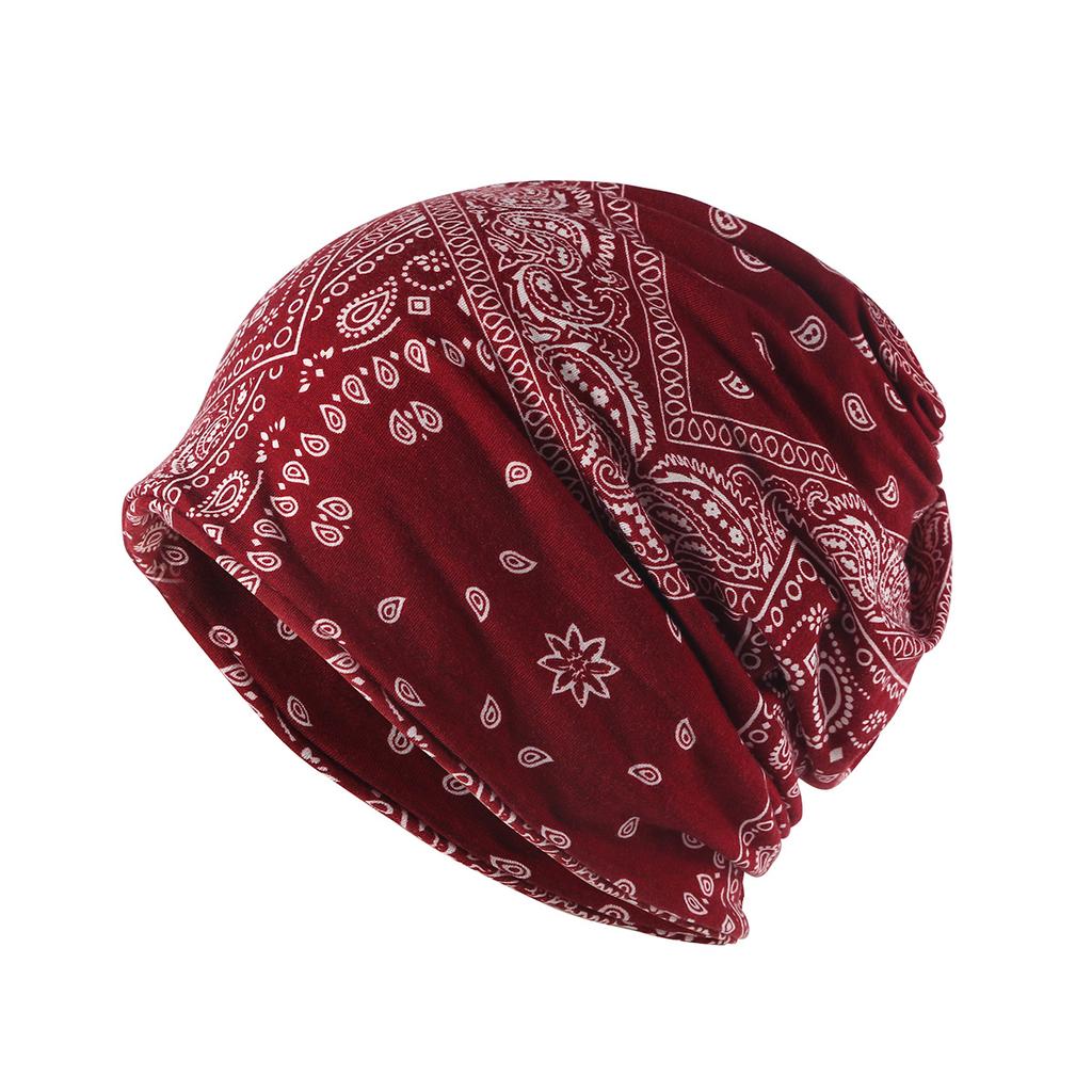 Cashew Flower PrintedSkullies Scarf Hat Dual-Use Beanies For Women Men Wind Resistant Ear Protection Hip-Hop Caps