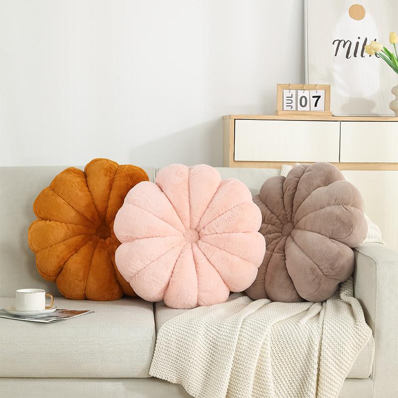 Nordic Small Bunny Fur Pumpkin Seat Cushion For Living Room Decor And Office Comfort