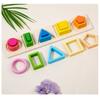 Montessori Wood Toys for Kids Wooden Sorting Stacking Toys for Baby Toddlers Educational Shape Color Sorter Preschool Kids Gifts