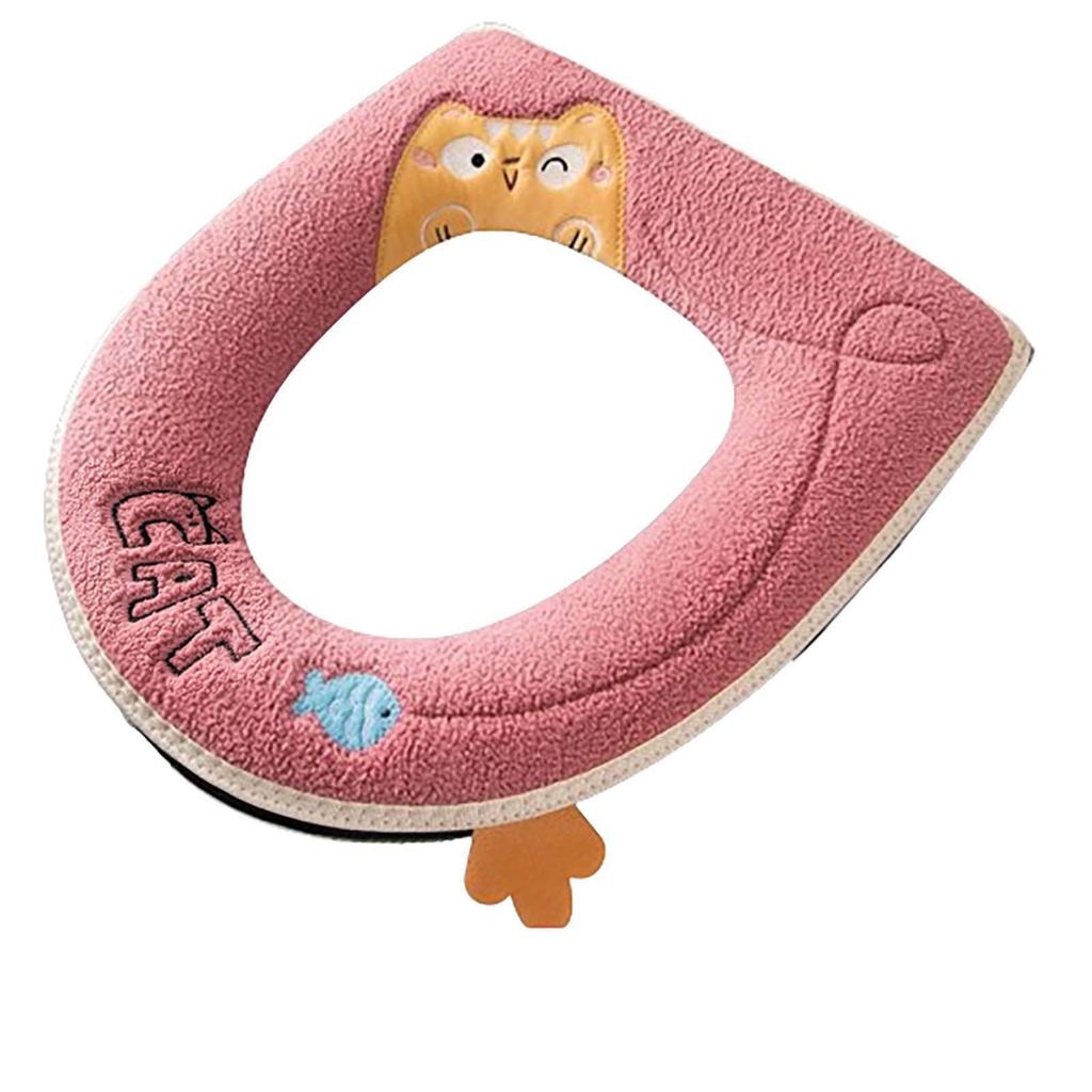 Toilet Seat Cushion, Household Cute Toilet Seat Cover, Seasonal Universal Toilet, Thickened Zipper Toilet Gasket
