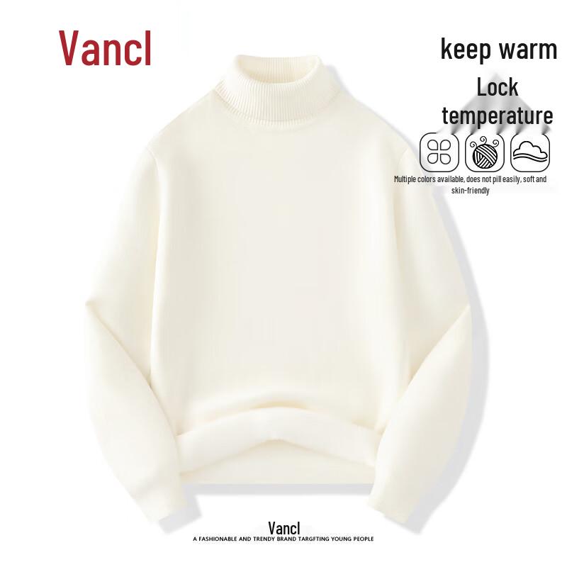 VANCL Men's Fleece-Lined Turtleneck Thermal Sweater