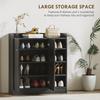 Shoe Storage Cabinet With Adjustable Shelves Black