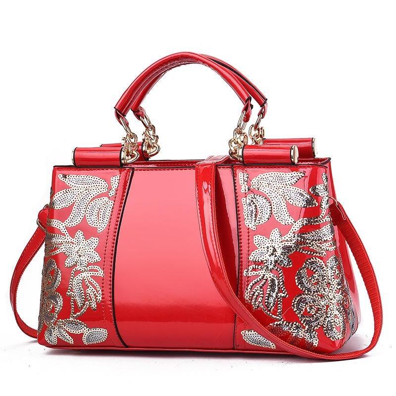 Embroidery Women Bag Leather Purses and Handbags Luxury Shoulder Bags Female Bags for Women