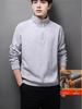 Men's 2025 Half-Zip Loose Hoodie: Long Sleeve, Stand Collar, Plus Velvet, Warm Jacket for Spring/Autumn