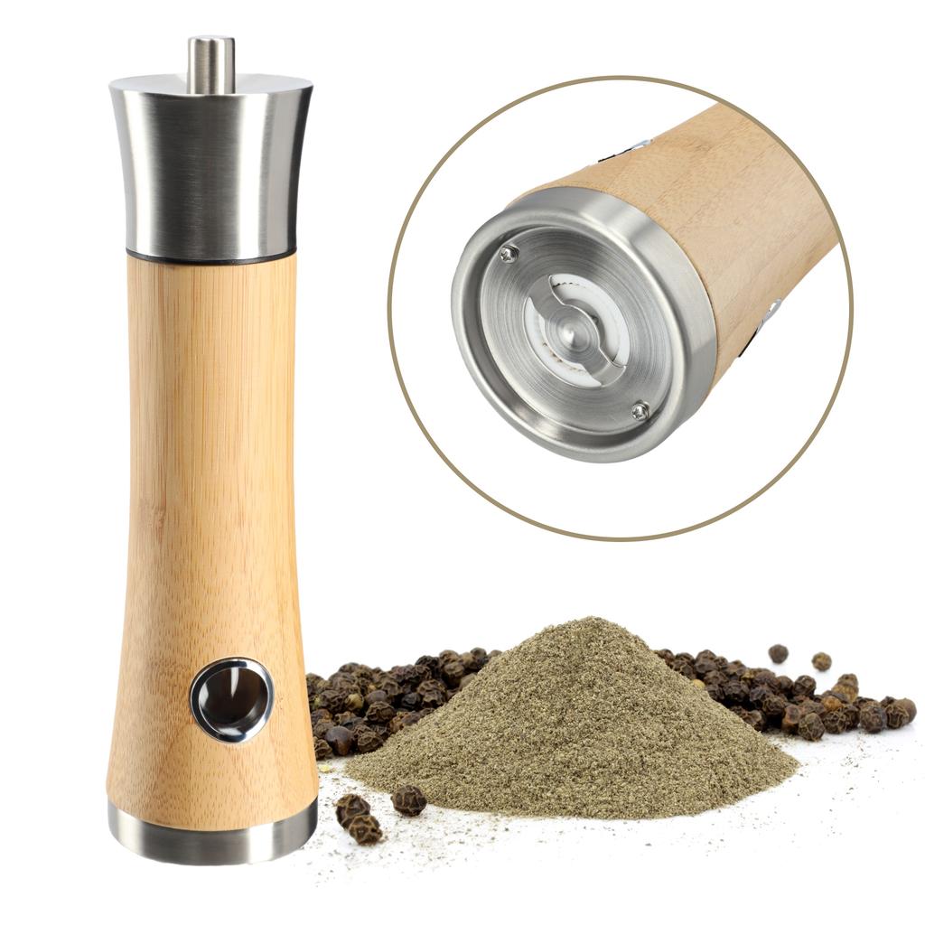 KADAX Młynek Do Pieprzu Soli Przypraw Ręczny Bambusowy Ziół Kuchennych Drewniany