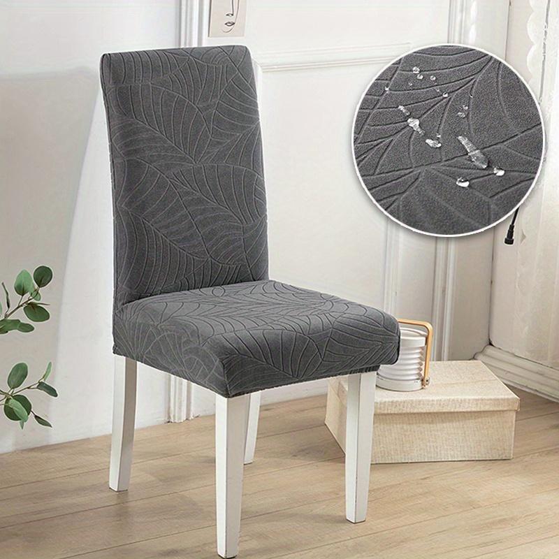 1Pcs Jacquard Leaf Stripe Chair Cover For Dining Room Wedding Banquet Stretchy Water Repellent Chair Protector Chair Slipcover