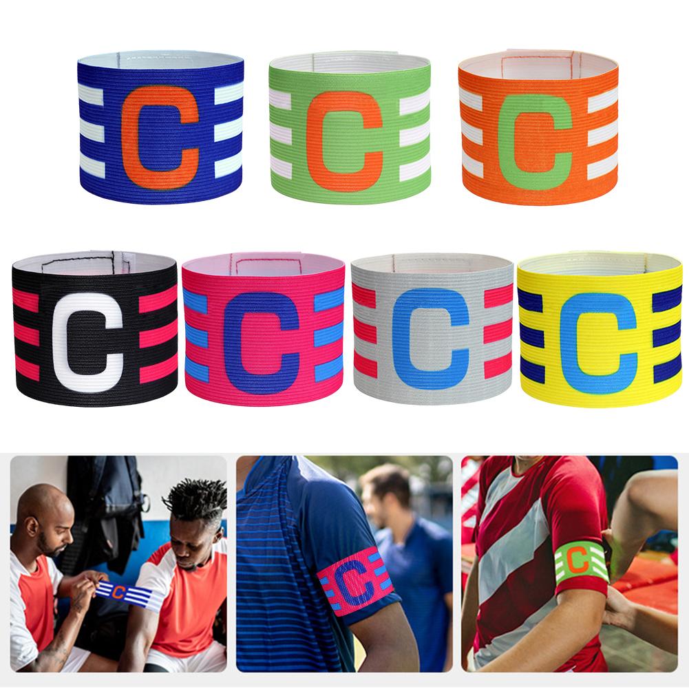 Soccer Player Captain Group Armband Adjustable Brazalete Capitan Band Breathable Stripe Arm Band Clear Icon for Football Captain 6