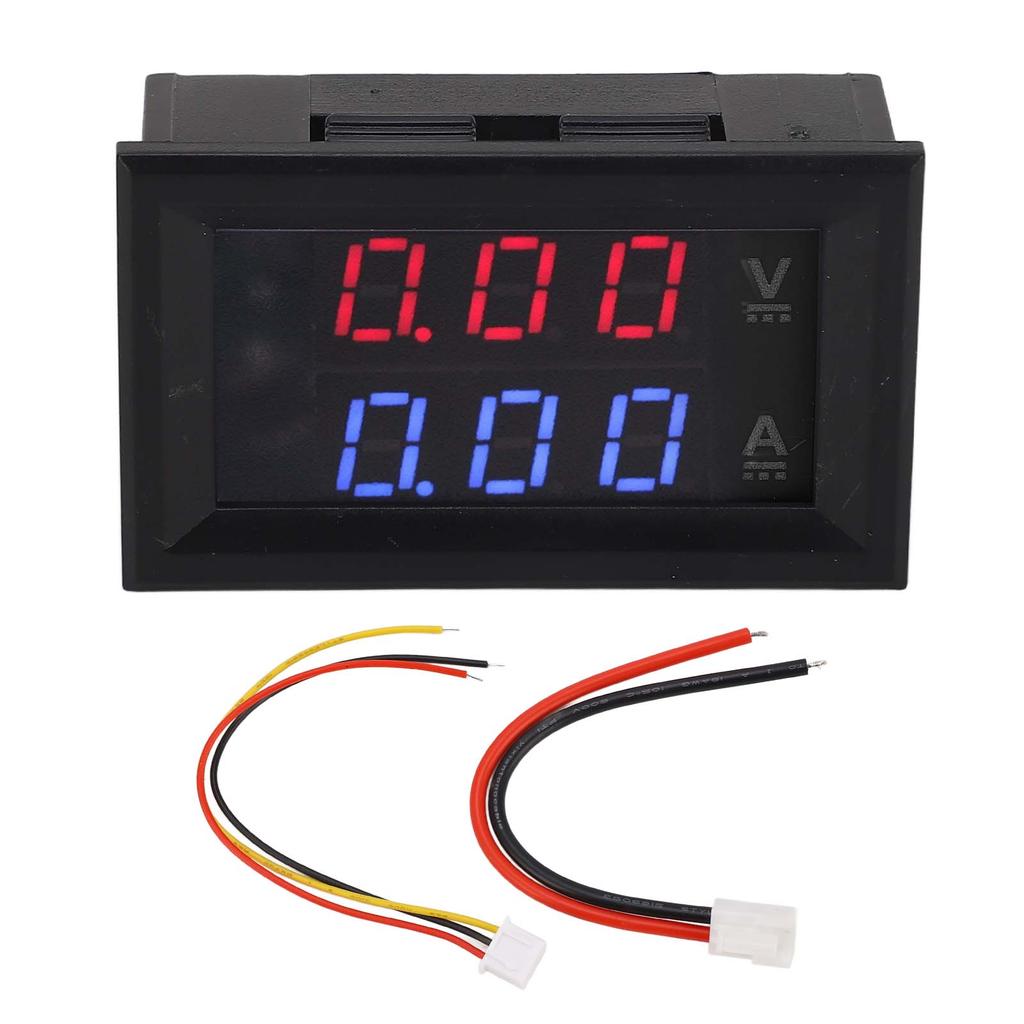 Voltage Amperage Monitor Gauge Amp Detector 0‑100V Voltage Current Meter with Calibration Potentiometers for Solar Panels