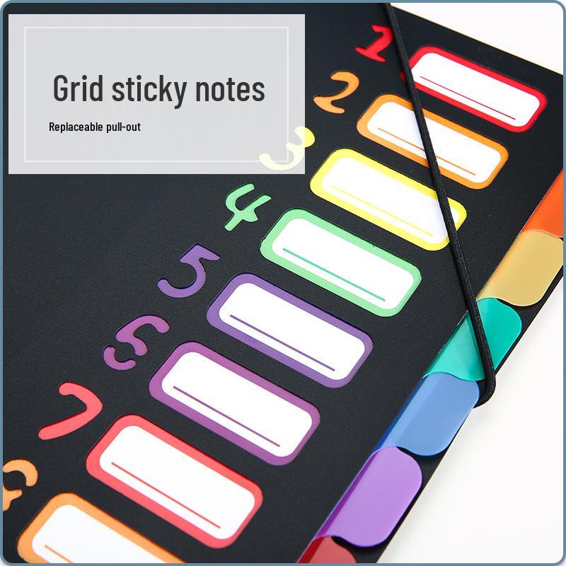 A4 Rainbow Loose-Leaf Binder Folder for Test Paper and Contract Storage