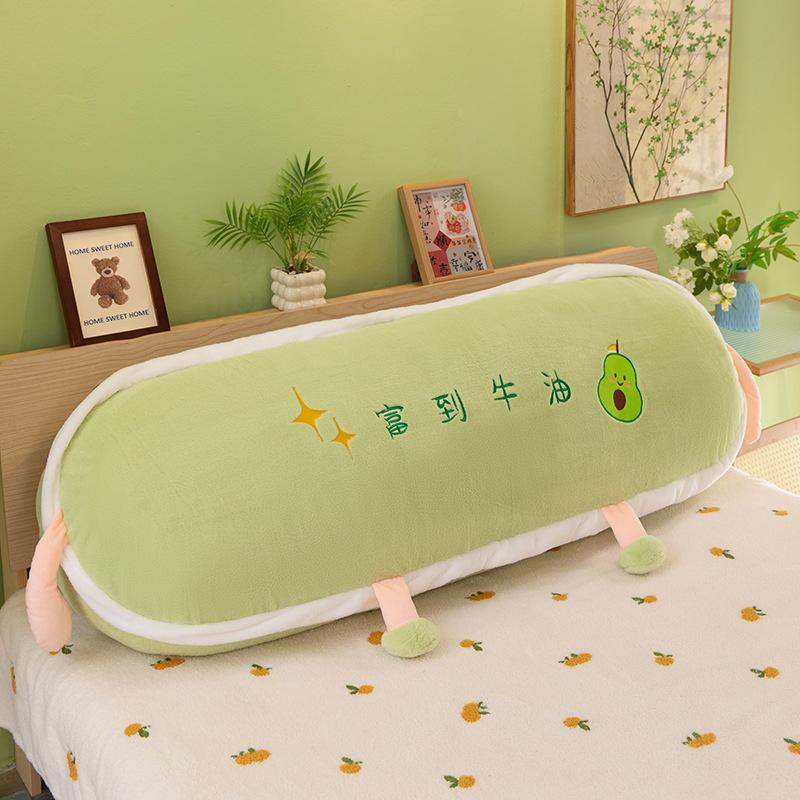Fruit Headrest Girls Pinch Legs Long Throw Pillow Plush Toy Bed Large Cushion Removable and Washable Liner