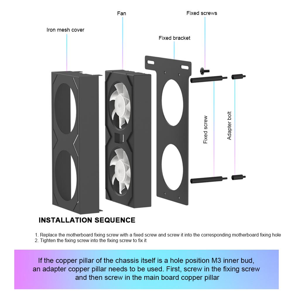 PC Memory Cooling Radiator 4Pin PWM/5V 3Pin ARGB 600 -3600RPM RAM Memory Module RAM Memory Cooling Fan for DDR4 DDR5 RAM Cooler