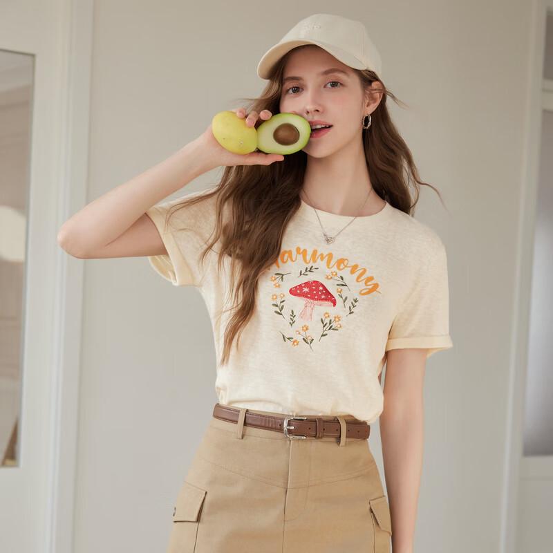 Betu Women's Mushroom Print Short Sleeve T-Shirt