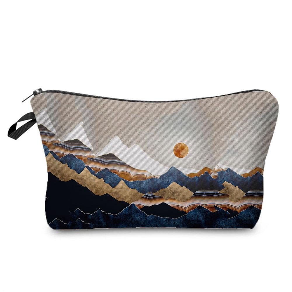 Women Landscape Painting Print Cosmetic Bag Toiletries Organize Travel Storage Case 6672