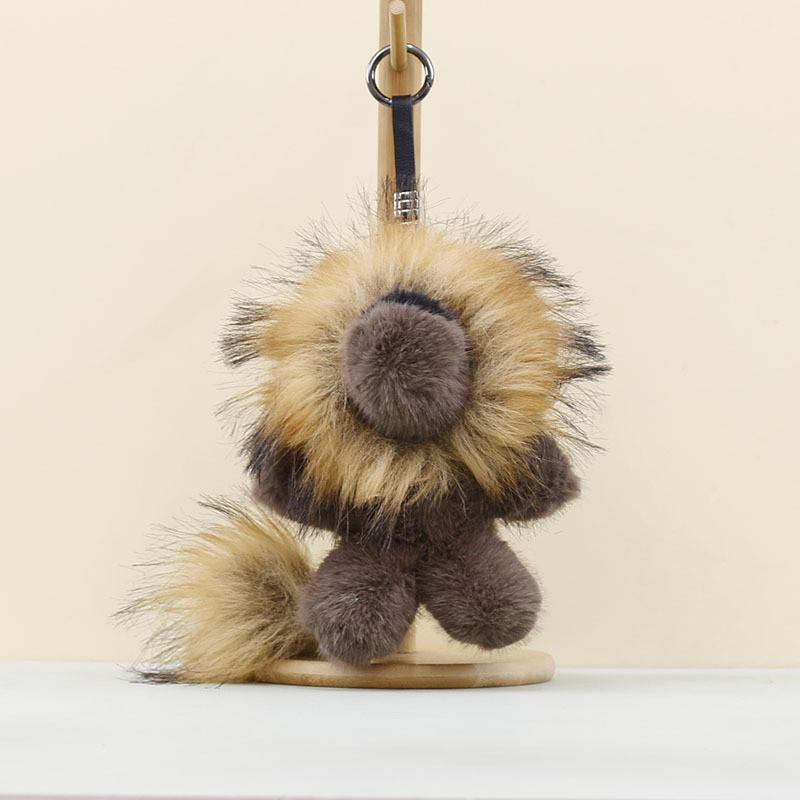 Lion Stuffed Plush Animal Pp Cotton Soft Charm Toy For Kids School Bag Decor