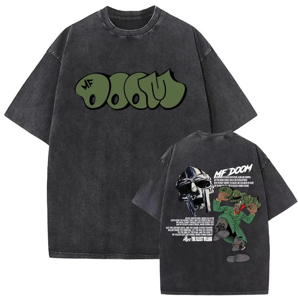 MF DOOM Стирка Черный Графическая Футболка Хип-Хоп Рэп Стритвир Унисекс Футболка S