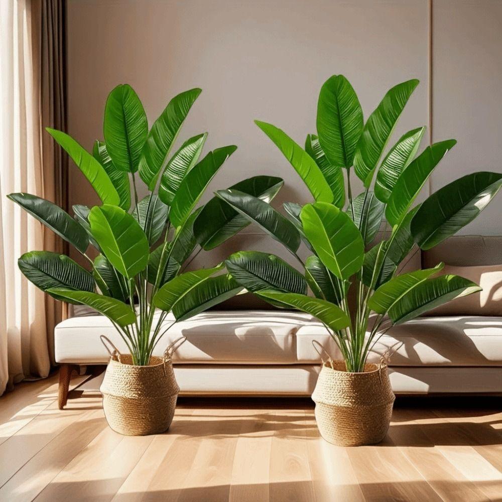 Material Plástico Plantas Artificiais Tamanho Grande Plantas Falsas Folha de Bananeira Artificial Decoração de Festa