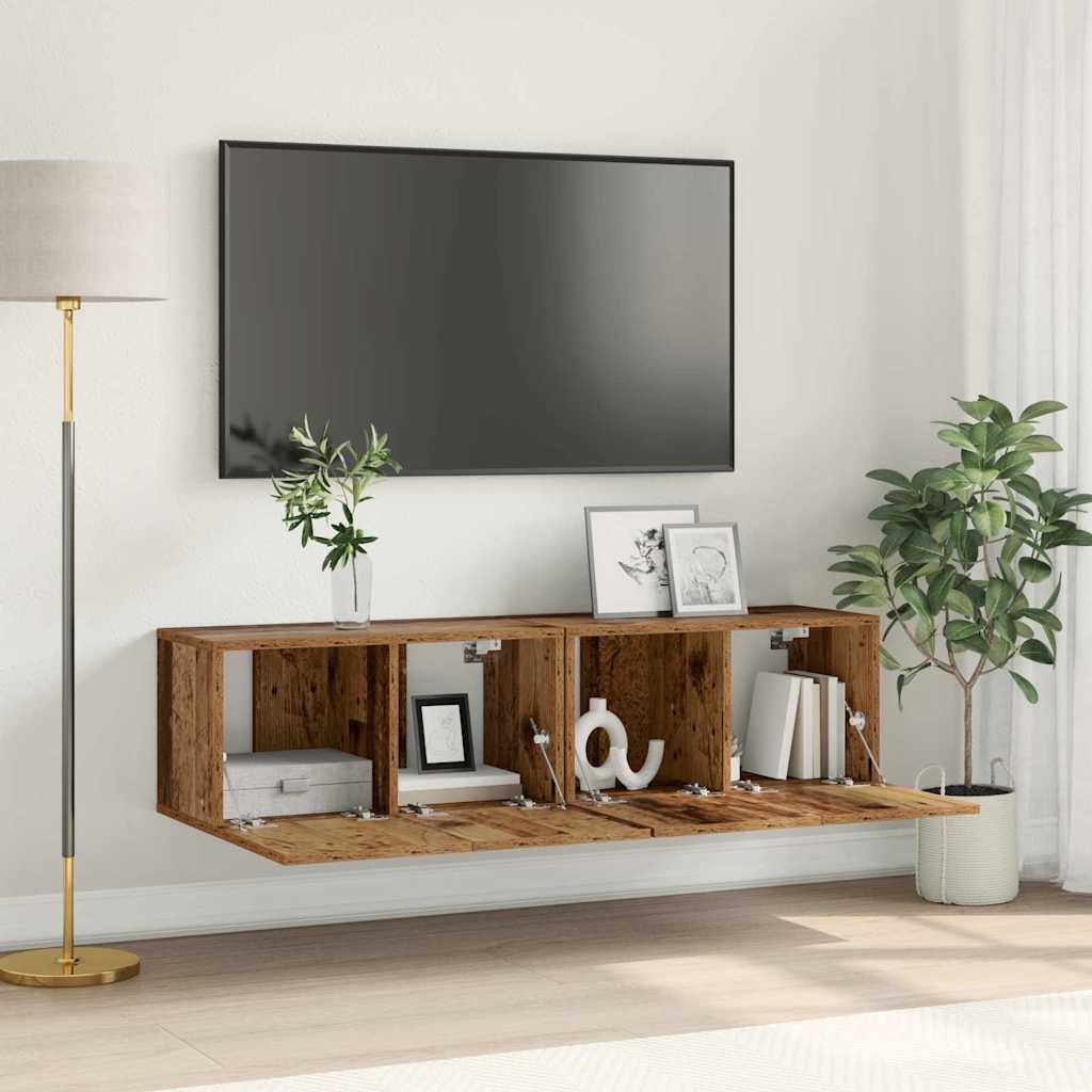 TV Cabinet Set 2 Pcs Multicolour 60 X 30 X 30 Cm Engineered Wood