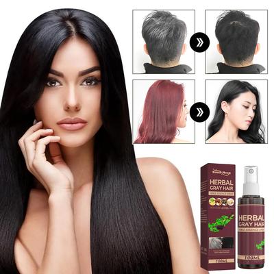 100ml White To Black Black Hair Serum Hair Darkening Spray Reduce Gray Hair Nourish Scalp Anti White Hair Hair Care