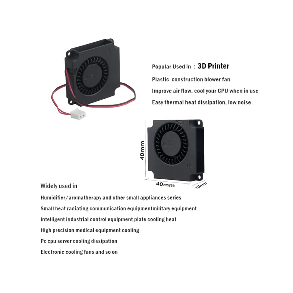 2 Pcs 4010 Cooling Fan for Creality Ender 3 V3 SE/V3 KE/CR10 SE of 3D Printer Parts & Accessories, 24V 4010 Extruder Turbo Fan