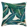 New Tropical Plant Leaves Rainforest Linen Cushion Pillow Cover