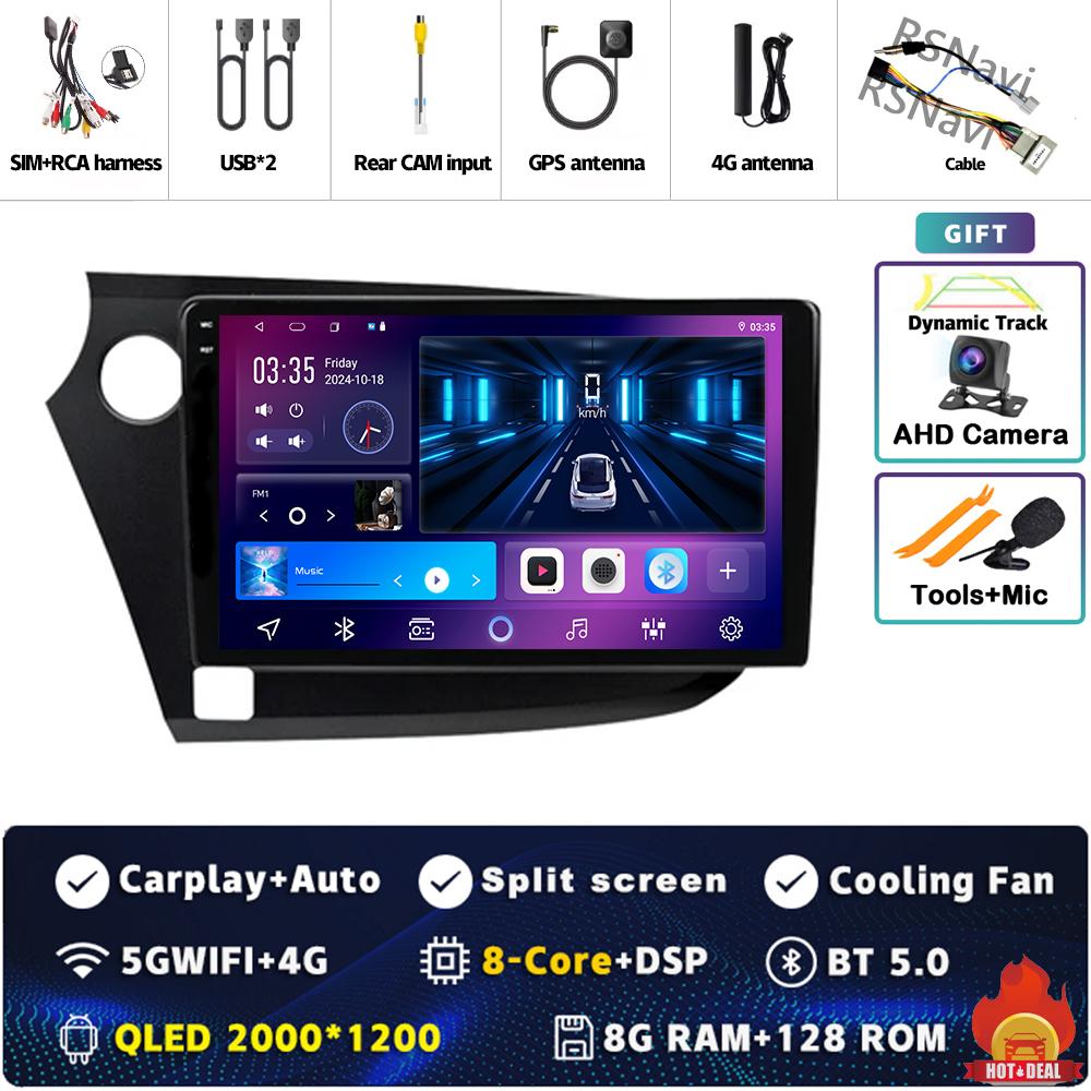 Android 14 Carplay Auto WIFI+4G DSP Car Radio For HONDA INSIGHT 2009 - 2014 Navigation GPS Multimedia Video Player Stereo DVD BT