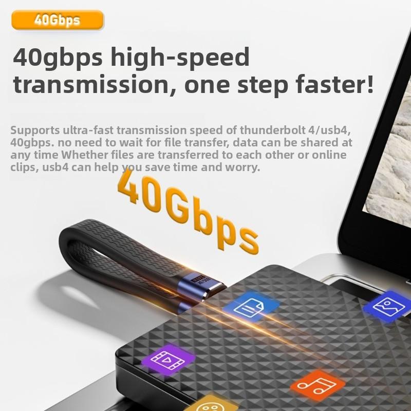 40Gbps FPC Data Cables 240W USB4 Fast Charging Cable USB C To Type C Data Cord Protable Keychain Cable for Xiaomi POCO IPhone 16