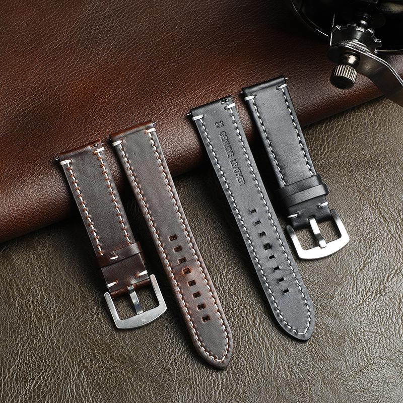 Leather Strap Business Men's Strap Upgrade Switch Ears Double Sided First Cowhide Watch Strap