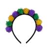 Colorful Mardi Gras Headband Features Green Yellow Colorful Charm Headwear for Prom and Party Comfortable