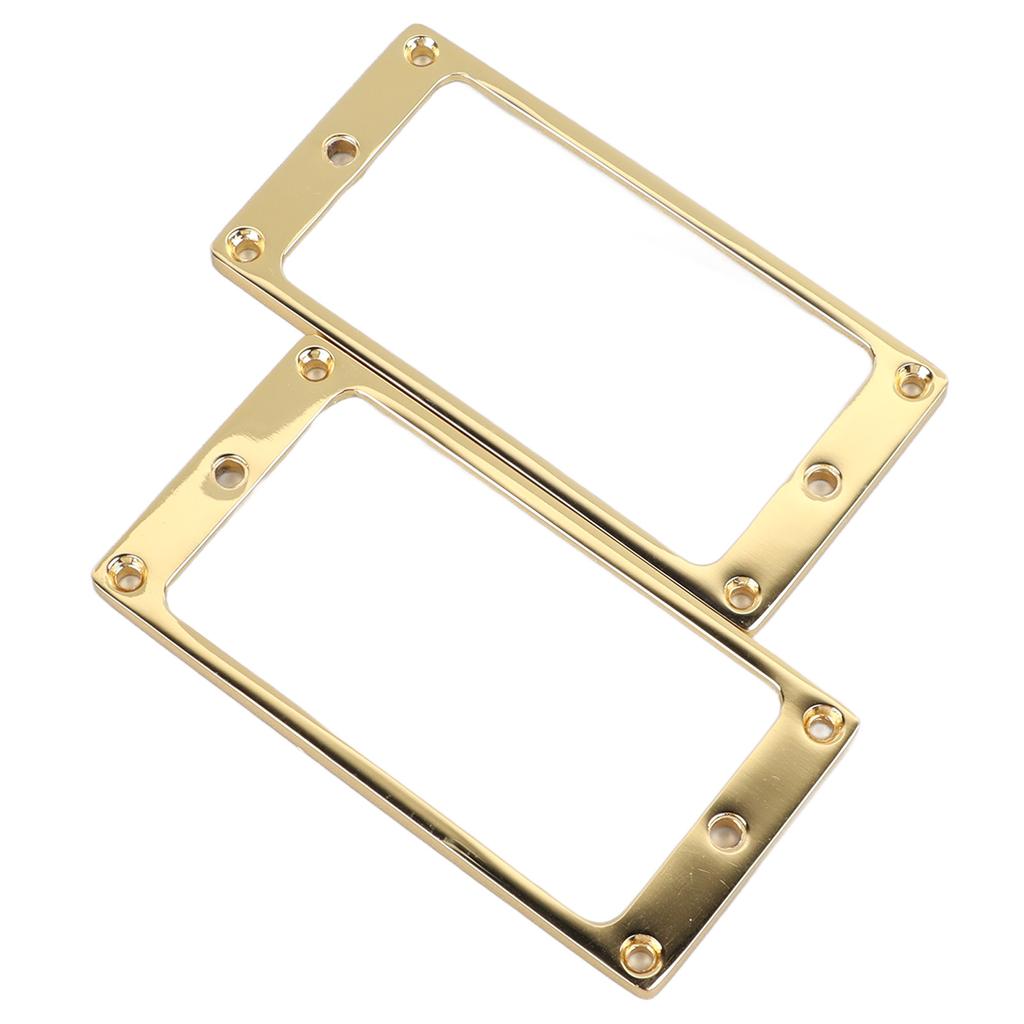 2 Stück E-Gitarren Pickup Rahmen Zinklegierung Flach Humbucker Pickup Befestigungsring Abdeckung 4x4mm Gold