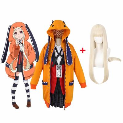 Anime Jabami Yumeko Cosplay Kakegurui Compulsive Gambler Yumeko Jabami Yomozuki Runa Kostüme Perücke Halloween Party Outfit Uniform