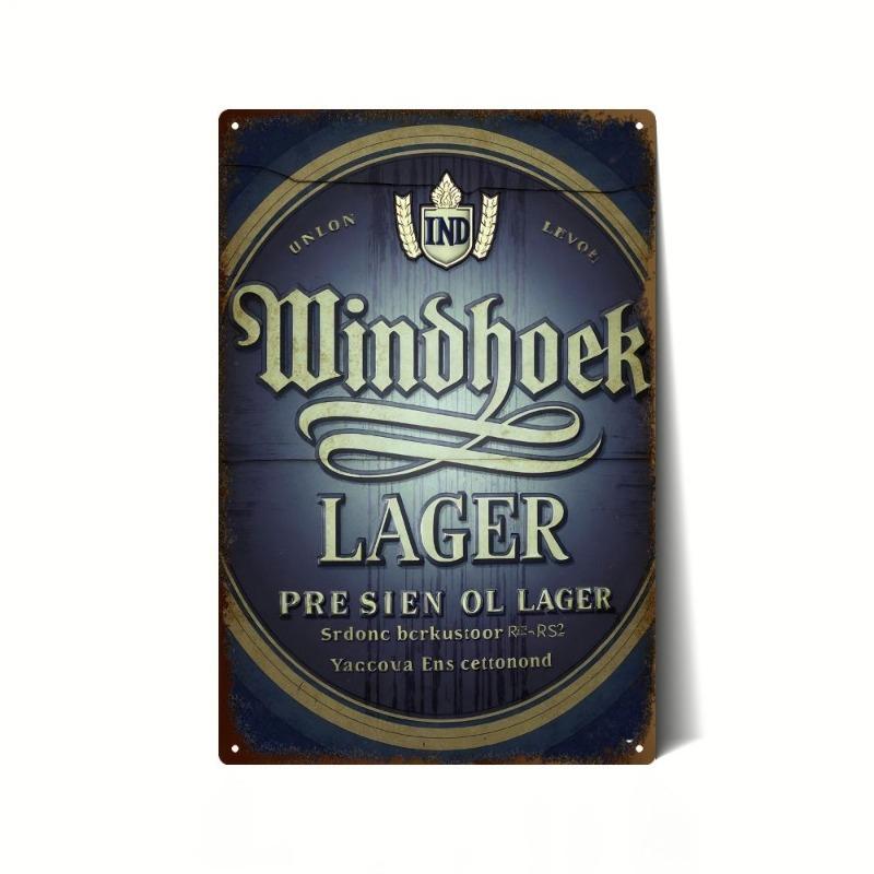 Vintage Beer Metal Sign, New Year Pub Decor Plaque