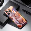 Cute cartoon cat illustration For Apple iPhone 17 16 16E 15 14 13 12 11 Pro Max Plus Black Soft Silicone Phone Case