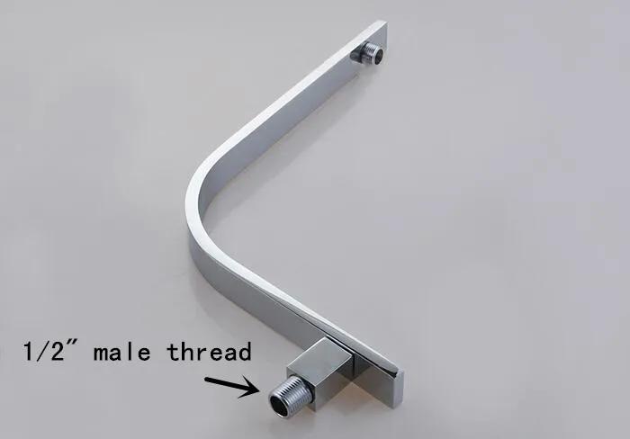 Brass GOOSENECK Square black or Gunmetal gray or chrome Rain shower Wall Mounted shower head shower arm SA005-1