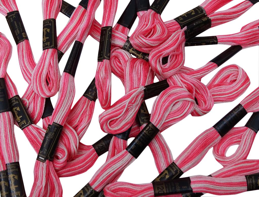 IBA Indianbeautifulart Ață dublă din bumbac cu șuvițe din punct de cruce pentru broderie manuală Ață dentară 25 frici-maro și