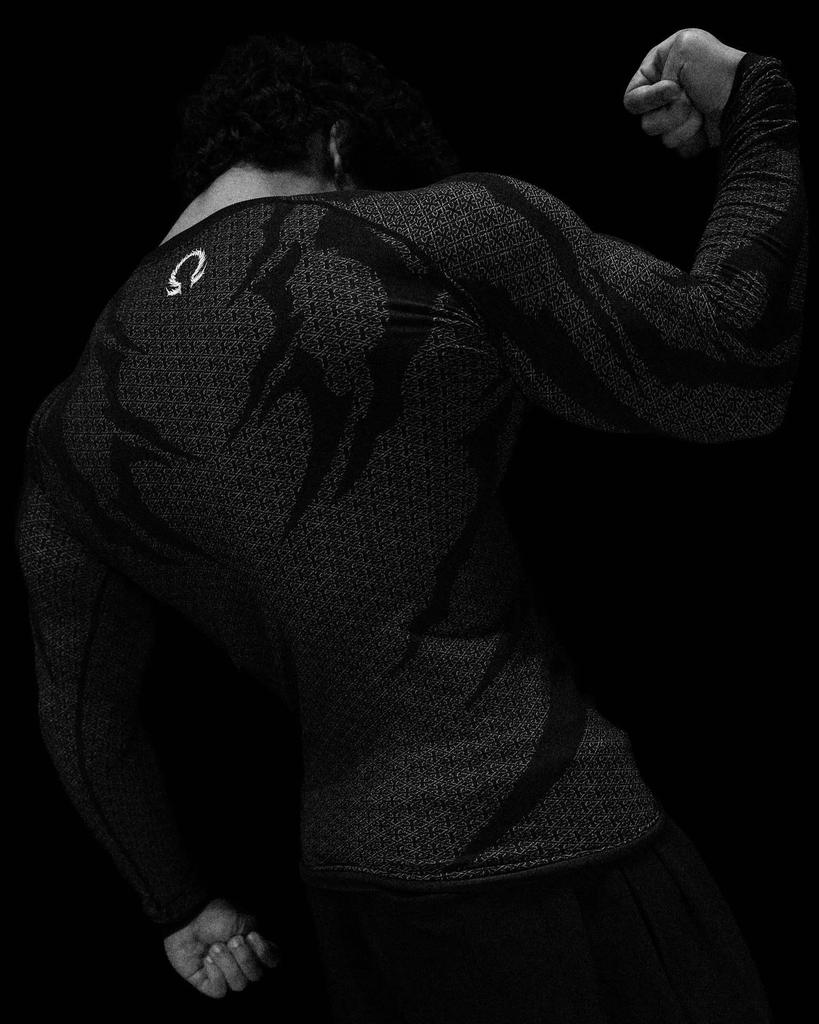 Breathedivinity Heren Sneldrogend Longsleeve Bedrukt Hardloopshirt