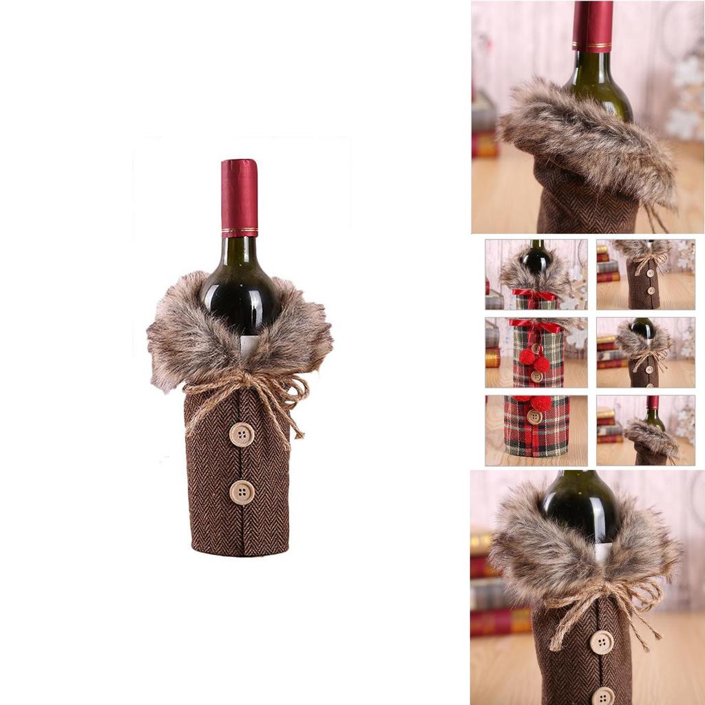 Luxurious Santa Claus Wine Bottle Cover Gift Bag For Festive Christmas Table Decor