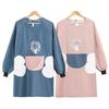 Waterproof Oil-Proof Cute Kitchen Apron with Wipeable Long Sleeves for Men and Women
