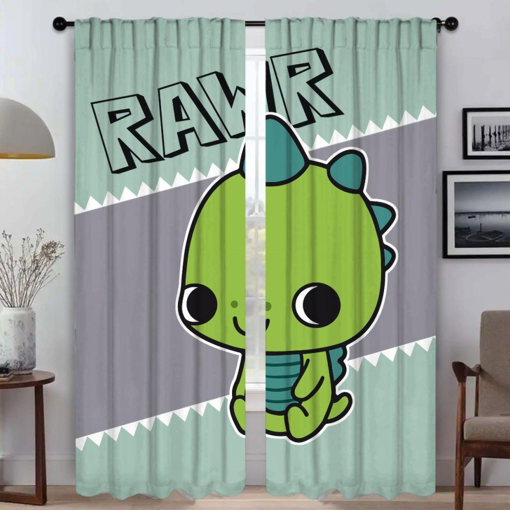 

Украшения на Хэллоуин Динозавр Домашний интерьер Шторы 2 шт Современные Шторы для гостиной для камеры Перегородка затемняющие Шторы W50xH70cmx2pcs-CL