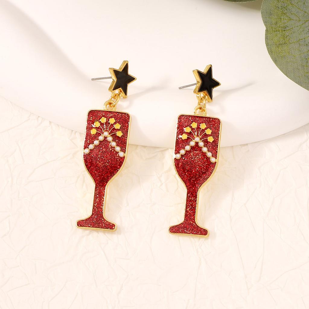 Popular New Year's Party Goblet Party Earrings European and American Jewelry Women's New Earrings
