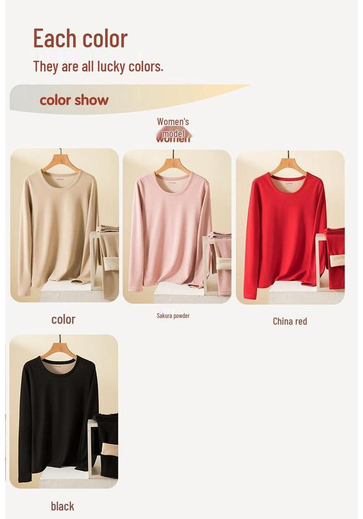 Women's Self-Heating Cashmere Silk Base Layer Set: Warm, Slim Fit, Plus Velvet, Thickened, Autumn/Winter Underwear & Pants