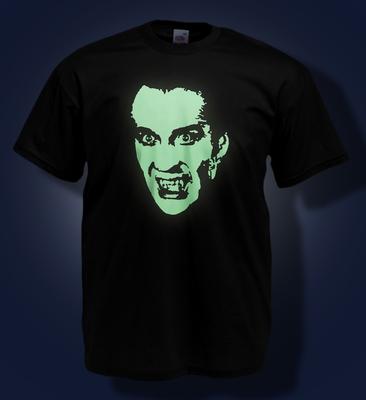 Halloween T-shirt - Dracula - Glow In the Dark -  HAMMER HORROR  Christopher Lee