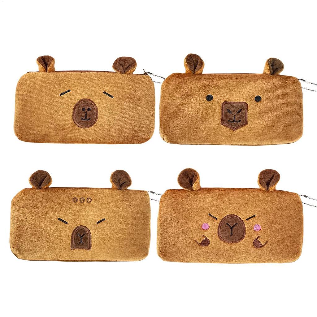 Capibala Plush Pencil Case Cute Large Capacity Pencil Case Office Storage Bag Student Stationery School Supplies Pencil Cases