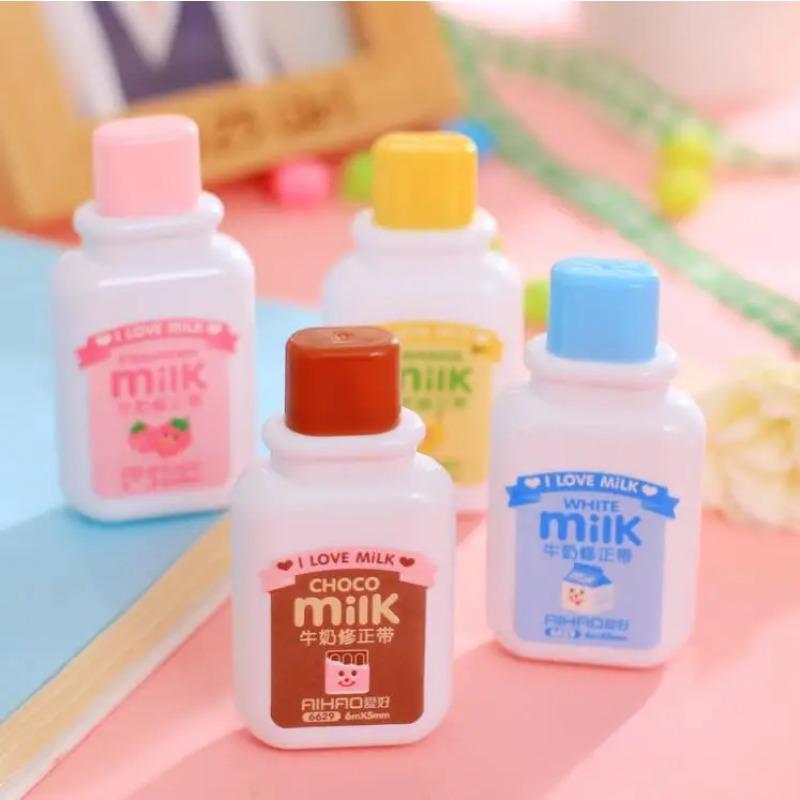 1 Piece Cute Kawaii Cartoon Milk Bottle Correction Strap Stationery Office School Supplies