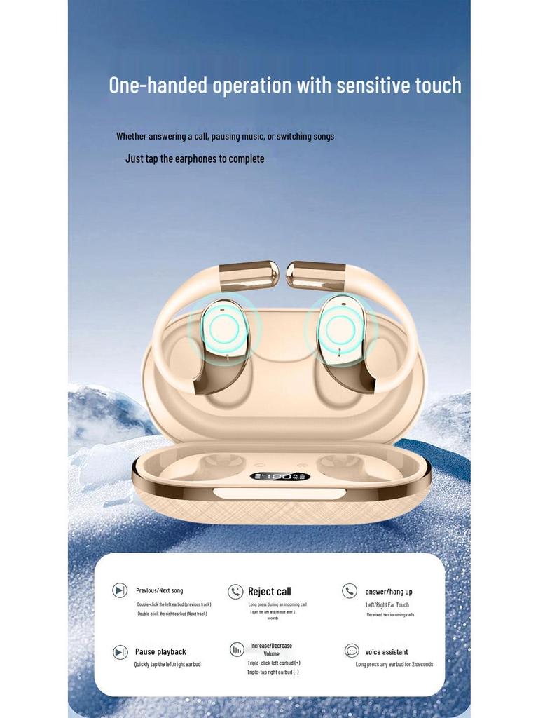 2025 Hanging Ear E11S Smart AI TWS Non-in-ear Real-time Translation Wireless Bluetooth Earbuds