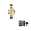 Armani Exchange Montre Femme AE Mouvement Quartz Bracelet Cuir Cadran Doré AX5324