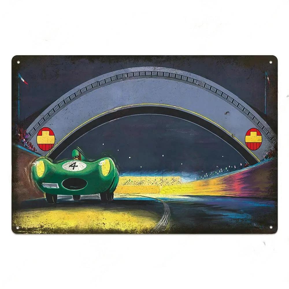 Vintage Racingbana Metallaffischer Skyltar Plåtplatta Metallskylt Bar Klubb Mangrotta Hem Väggdekor