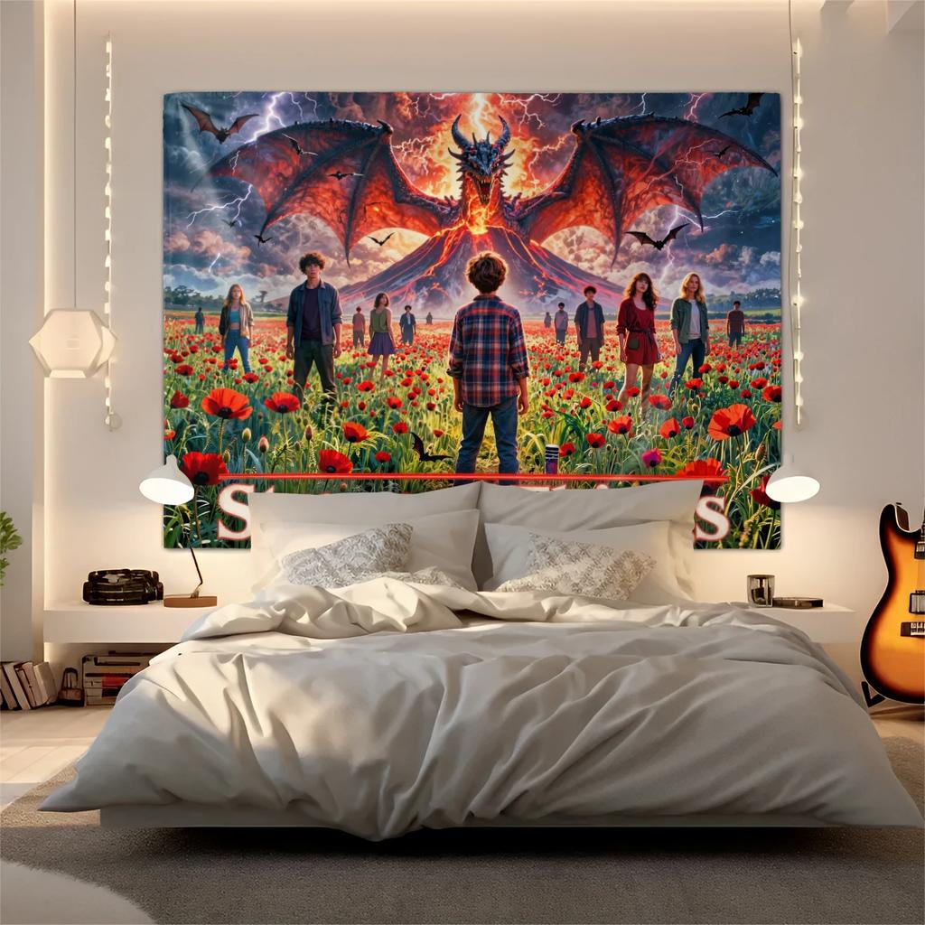 S-Stranger T-Things Sci-Fi Horror Epic Tapestry Wall Hanging Banner Background Backdrops Living Room Bedroom Party Decor Gift